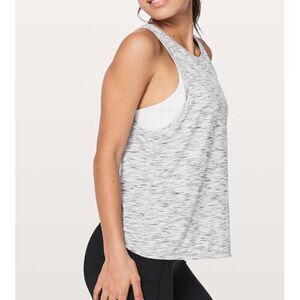 Lululemon Workout Tank Top Racerback Athletic Sleeveless White Gray Size 6